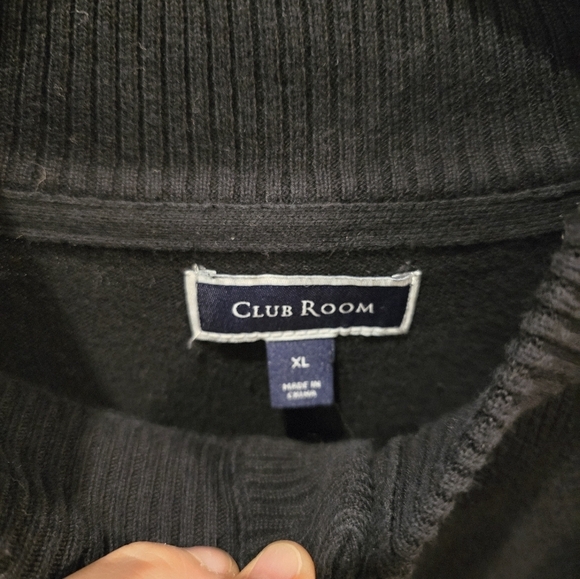 Men's Club Room Black Ribbed Sweater, Size XL (Lightly Used) - Picture 3 of 4